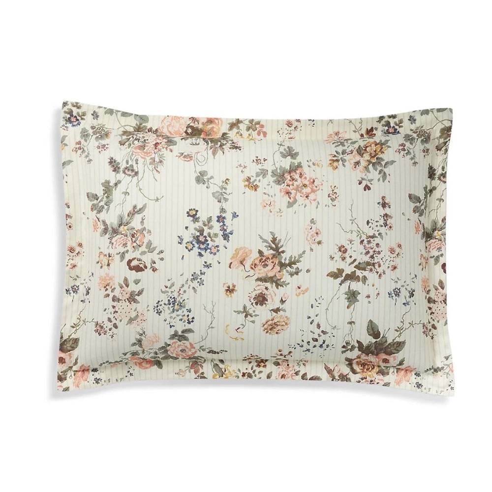 Ralph Lauren Thompson floral Pillow Sham in Cream, Pink, Green and Blue